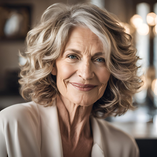 Messy Lob with Textured Waves