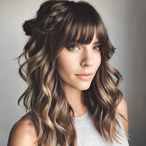 Bohemian Braid with Loose Bangs