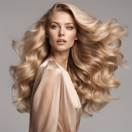 Champagne Blonde with Soft Waves