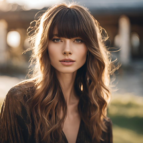 Face-Framing Layers with Choppy Bangs