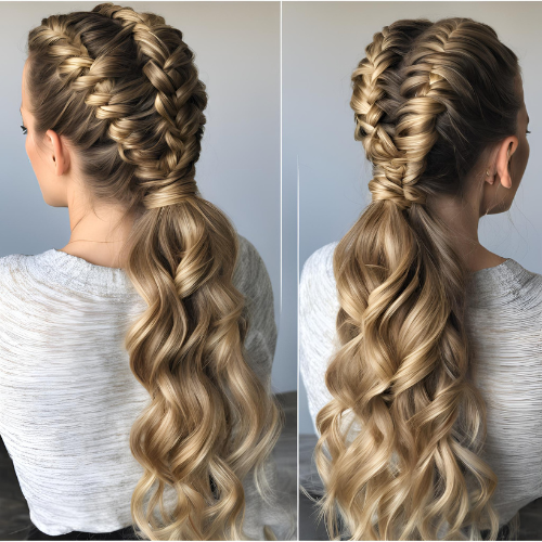 Double French Braid Ponytail Tutorial