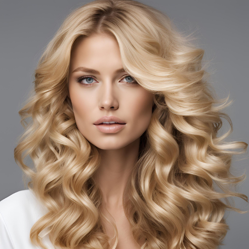 Golden Blonde with Long Curls