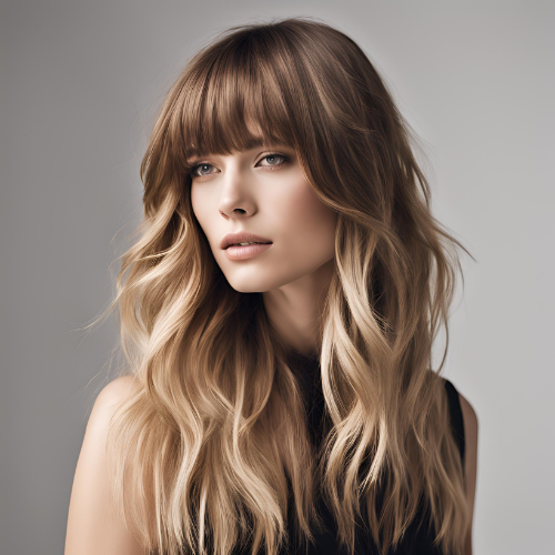 Heavy Layers with Piece Bangs