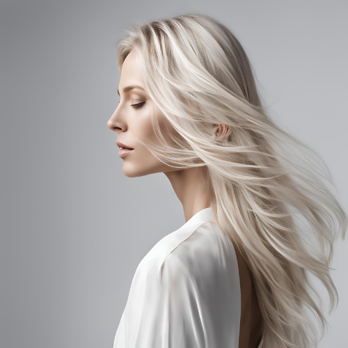 Icy Blonde Long Hair with Layers