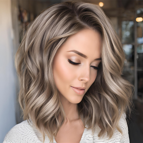 Light Ash Brown with Honey Highlights