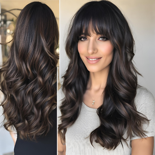 Long Layers with Bangs