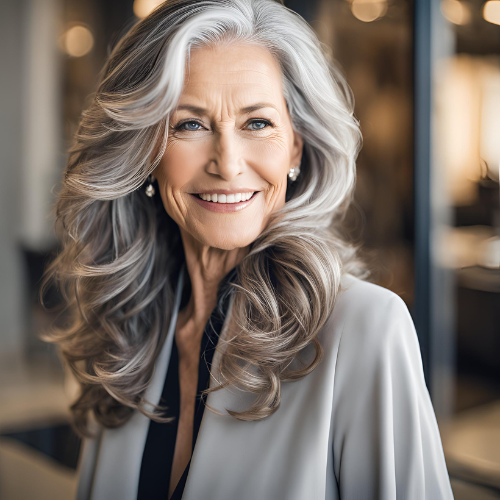 Long Layers with Gray Highlights