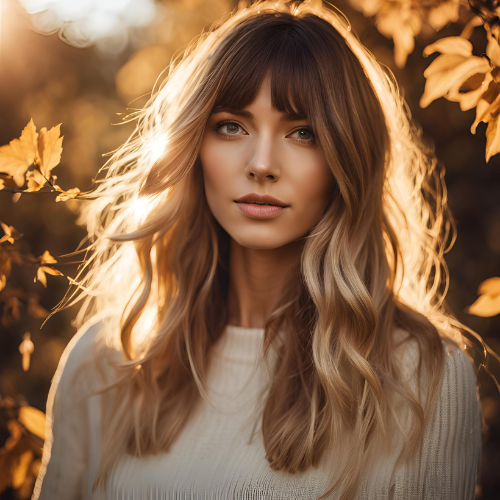 Long Layers with Middle-Parted Bangs