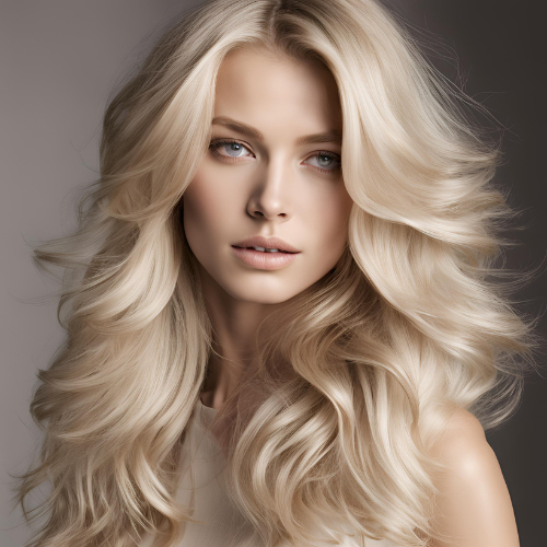 Pearly Blonde with Long Layers